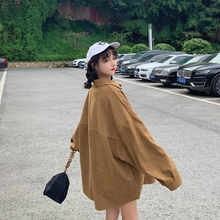 画像をギャラリービューアに読み込む, レトロオーバーサカジュアル長袖シャツトップス秋コーデ韓国系