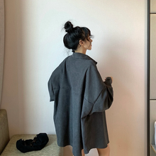 画像をギャラリービューアに読み込む, レトロオーバーサカジュアル長袖シャツトップス秋コーデ韓国系