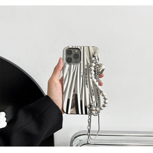 画像をギャラリービューアに読み込む, iphoneケース ミラーデザイン チェーンストラッ iphoneカバー 落下防止