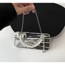 画像をギャラリービューアに読み込む, iphoneケース ミラーデザイン チェーンストラッ iphoneカバー 落下防止