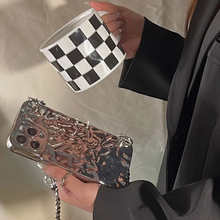 画像をギャラリービューアに読み込む, 韓国ファッションストラップ付き メタリックケース チェーン iPhoneケース