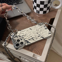 画像をギャラリービューアに読み込む, 韓国ファッションストラップ付き メタリックケース チェーン iPhoneケース