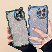 画像をギャラリービューアに読み込む, 韓国風かわいい猫耳 iphoneケータイケース 透明ケータイケース