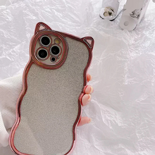 画像をギャラリービューアに読み込む, 韓国風かわいい猫耳 iphoneケータイケース 透明ケータイケース