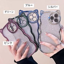 画像をギャラリービューアに読み込む, 韓国風かわいい猫耳 iphoneケータイケース 透明ケータイケース