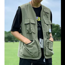 画像をギャラリービューアに読み込む, ム フィッシングベスト アーミーカラー アースカラー ベスト ポケット付き メンズライク カジュアル ダボかわ 古着ライク おじかわ