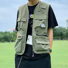 画像をギャラリービューアに読み込む, ム フィッシングベスト アーミーカラー アースカラー ベスト ポケット付き メンズライク カジュアル ダボかわ 古着ライク おじかわ