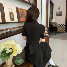 画像をギャラリービューアに読み込む, ファッション カジュアル アシンメトリー シャツ ドレス ミディ ドレス