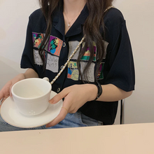 画像をギャラリービューアに読み込む, ヴィンテージガール開襟シャツ 古着風 プリント こなれ感 レトロ カジュアル メンズライク