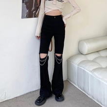 画像をギャラリービューアに読み込む, 原宿系ダンス洋服チェーン付きハイウエストパンツ