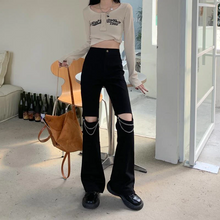 画像をギャラリービューアに読み込む, 原宿系ダンス洋服チェーン付きハイウエストパンツ