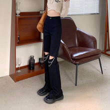 画像をギャラリービューアに読み込む, 原宿系ダンス洋服チェーン付きハイウエストパンツ