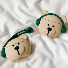 画像をギャラリービューアに読み込む, かわいい くまちゃん デザイン韓国っぽ お洒落 AirPods ケースシンプルイヤホン Bluetooth 落下防止