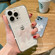 画像をギャラリービューアに読み込む, リボンで ガーリーに クリア素材 iPhoneケース スマホカバー スマホグッズ 韓国っぽ 可愛い プチプラ 透明 iPhone スマホ