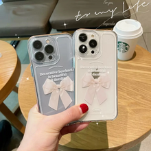 画像をギャラリービューアに読み込む, リボンで ガーリーに クリア素材 iPhoneケース スマホカバー スマホグッズ 韓国っぽ 可愛い プチプラ 透明 iPhone スマホ