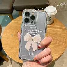 画像をギャラリービューアに読み込む, リボンで ガーリーに クリア素材 iPhoneケース スマホカバー スマホグッズ 韓国っぽ 可愛い プチプラ 透明 iPhone スマホ