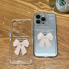 画像をギャラリービューアに読み込む, リボンで ガーリーに クリア素材 iPhoneケース スマホカバー スマホグッズ 韓国っぽ 可愛い プチプラ 透明 iPhone スマホ