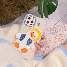 画像をギャラリービューアに読み込む, レトロダック絵文字電話ケース 快適なプラッシュ iPhone ケース