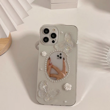 画像をギャラリービューアに読み込む, スマホケース iPhoneケース スマホ ケース オーロラ パール 韓国っぱかわいいケース