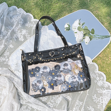 画像をギャラリービューアに読み込む, 透明ポケット大容量バッグPUバッグ通学 通勤