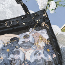 画像をギャラリービューアに読み込む, 透明ポケット大容量バッグPUバッグ通学 通勤