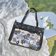 画像をギャラリービューアに読み込む, 透明ポケット大容量バッグPUバッグ通学 通勤