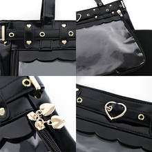 画像をギャラリービューアに読み込む, 透明ポケット大容量バッグPUバッグ通学 通勤