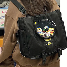 画像をギャラリービューアに読み込む, 大容量 バッククリアポケットリュックサック猫型透明ポケット猫型