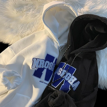 画像をギャラリービューアに読み込む, フード付きセーター韓国風ルーズカジュアルプリントレターセータージャケット