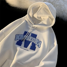 画像をギャラリービューアに読み込む, フード付きセーター韓国風ルーズカジュアルプリントレターセータージャケット