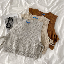 画像をギャラリービューアに読み込む, かわいいシンプルクロップドニットベスト