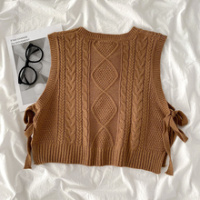 画像をギャラリービューアに読み込む, かわいいシンプルクロップドニットベスト