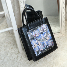 画像をギャラリービューアに読み込む, ショルダーバッグ ハンドバッグ 透明ポケット フェイクレザー PU 大容量 スクエアバッグ