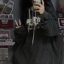 画像をギャラリービューアに読み込む, フード付きジャケット小悪魔の耳付きデザインがとってもキュートなビッグシルエ