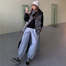 画像をギャラリービューアに読み込む, 裏起毛パンツ ジョガーパンツゆったりストリート系レデイーズ ハイウエスト ボトムス