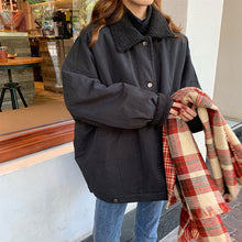 画像をギャラリービューアに読み込む, 韓国風襟付きボアビッグジャケットコートレデイーズ