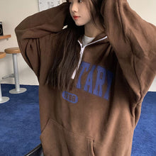 画像をギャラリービューアに読み込む, ストリート個性的ハーフジップロゴパーカー長袖トップストレーナー