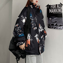 画像をギャラリービューアに読み込む, 原宿系リバーシブルくまゆったりトップスコートジャケットレデイーズファッション