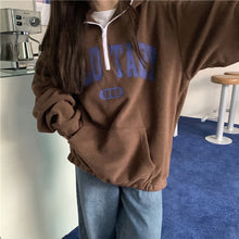 画像をギャラリービューアに読み込む, ストリート個性的ハーフジップロゴパーカー長袖トップストレーナー
