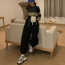 画像をギャラリービューアに読み込む, 裏起毛パンツ ジョガーパンツゆったりストリート系レデイーズ ハイウエスト ボトムス
