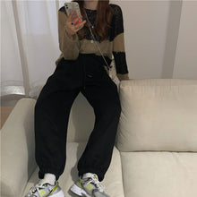 画像をギャラリービューアに読み込む, 裏起毛パンツ ジョガーパンツゆったりストリート系レデイーズ ハイウエスト ボトムス