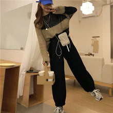 画像をギャラリービューアに読み込む, 裏起毛パンツ ジョガーパンツゆったりストリート系レデイーズ ハイウエスト ボトムス