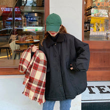 画像をギャラリービューアに読み込む, 韓国風襟付きボアビッグジャケットコートレデイーズ