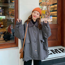 画像をギャラリービューアに読み込む, 韓国風襟付きボアビッグジャケットコートレデイーズ