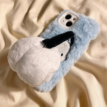 画像をギャラリービューアに読み込む, ふわふわ可愛いもこもこもこもこ スマホケース iPhoneケース キャラ 可愛い ファー スマホグッズ 立体的 ポップ プチプラ