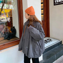 画像をギャラリービューアに読み込む, 韓国風襟付きボアビッグジャケットコートレデイーズ