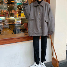 画像をギャラリービューアに読み込む, 韓国風襟付きボアビッグジャケットコートレデイーズ