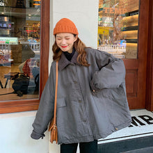 画像をギャラリービューアに読み込む, 韓国風襟付きボアビッグジャケットコートレデイーズ