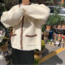 画像をギャラリービューアに読み込む, ニットゆったりカジュアルトップス ニットセーターニットカーディガン