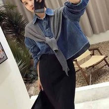 画像をギャラリービューアに読み込む, デニムシャツ ショール 2点セットカジュアル 古着っぽ メンズライク 韓国っぽ ストリート